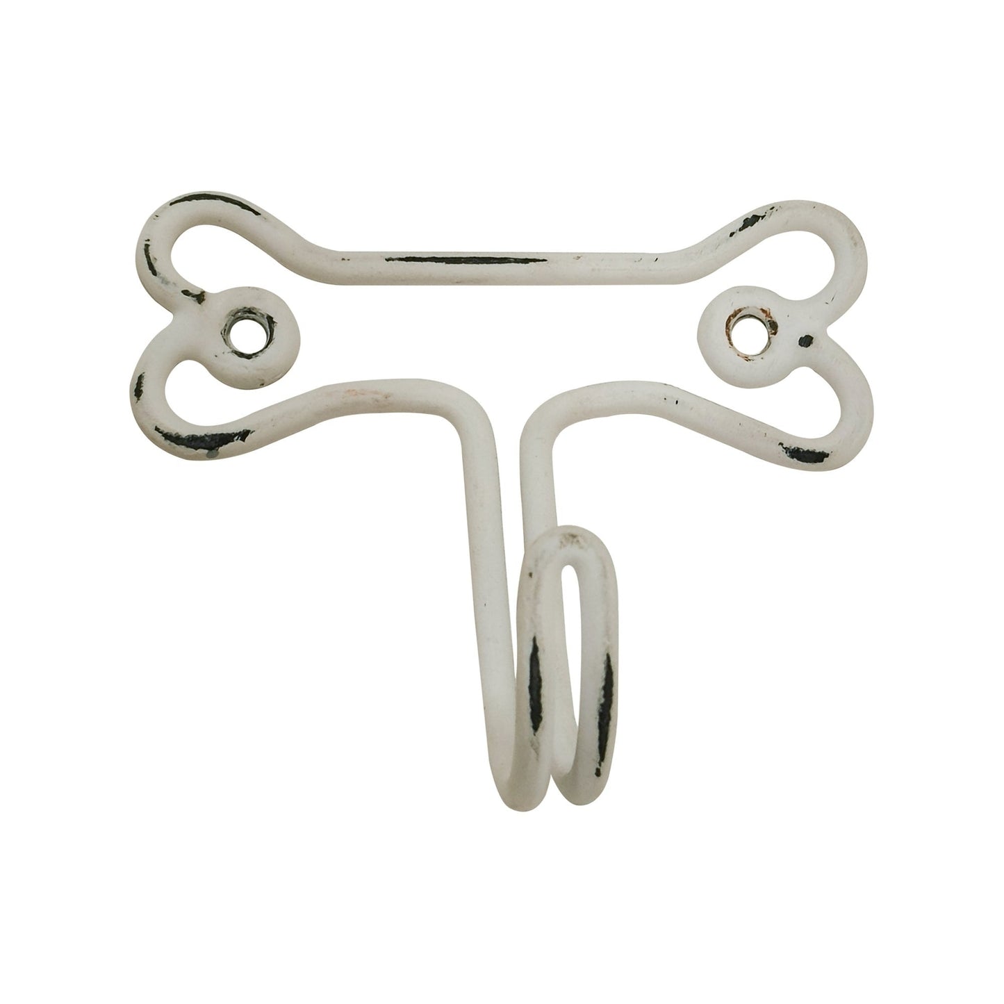 Wire Bone Wall Hook, Distressed White