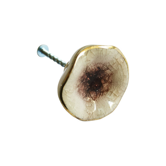 Poppy Flower Ceramic Knob, Ceramic