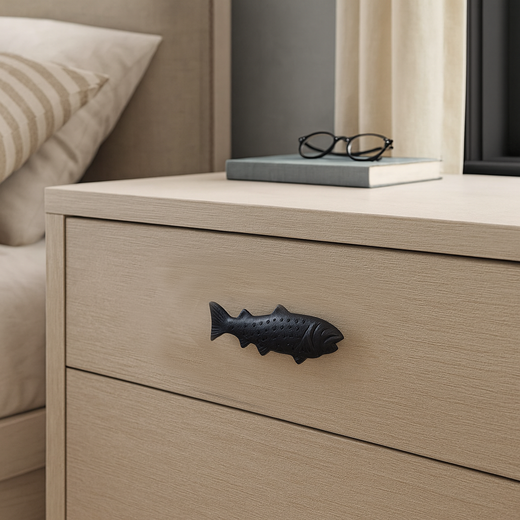 Fish Knob Antique Black Finish
