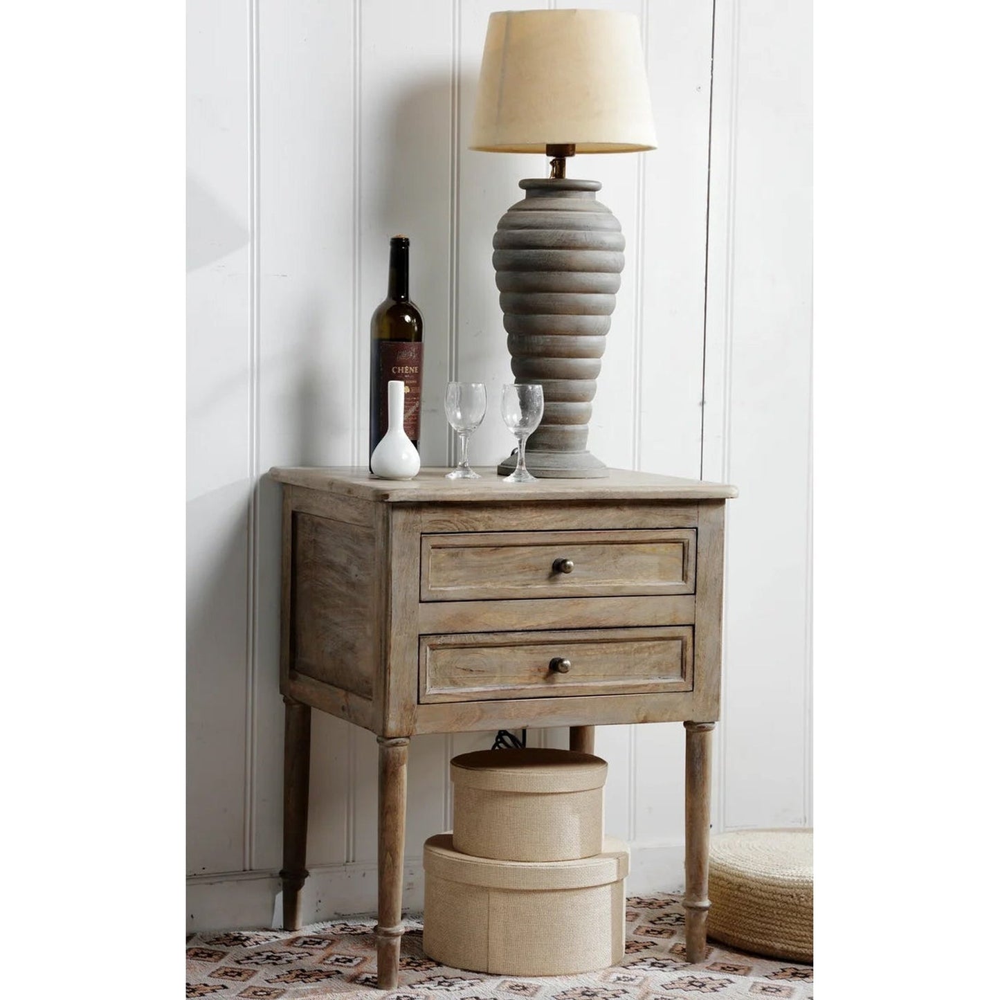 Wooden Drawer Side Table