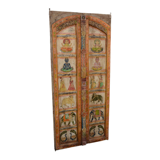 Old Door Hand Painter Wall Panel (VV-23193)