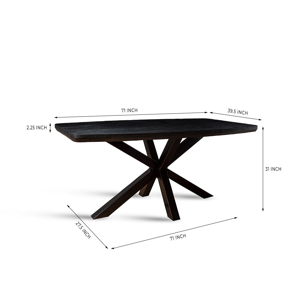 Crispio Wooden Dining Table, Black