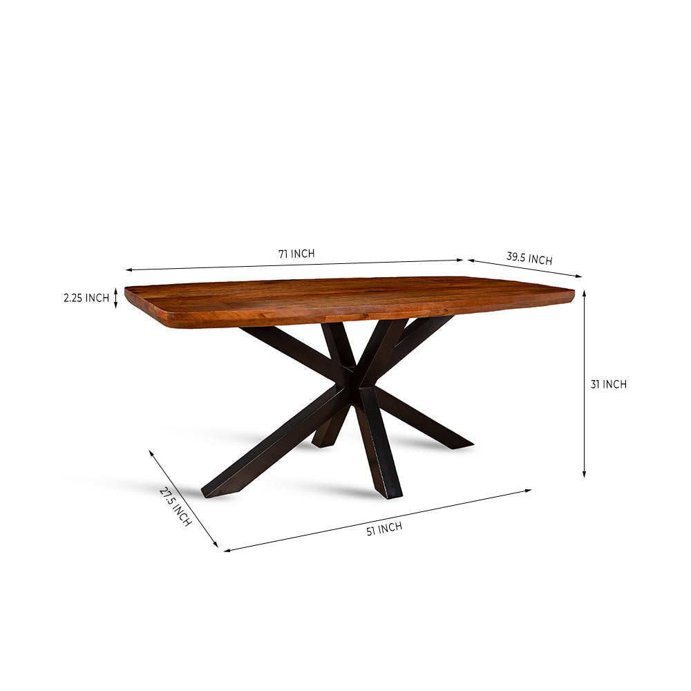 Crispio Wooden Dining Table, Brown