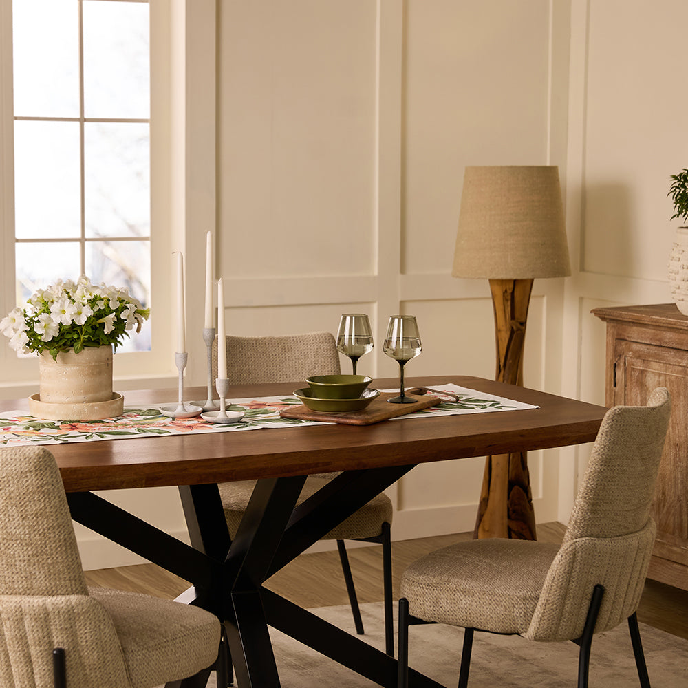 Crispio Wooden Dining Table, Brown
