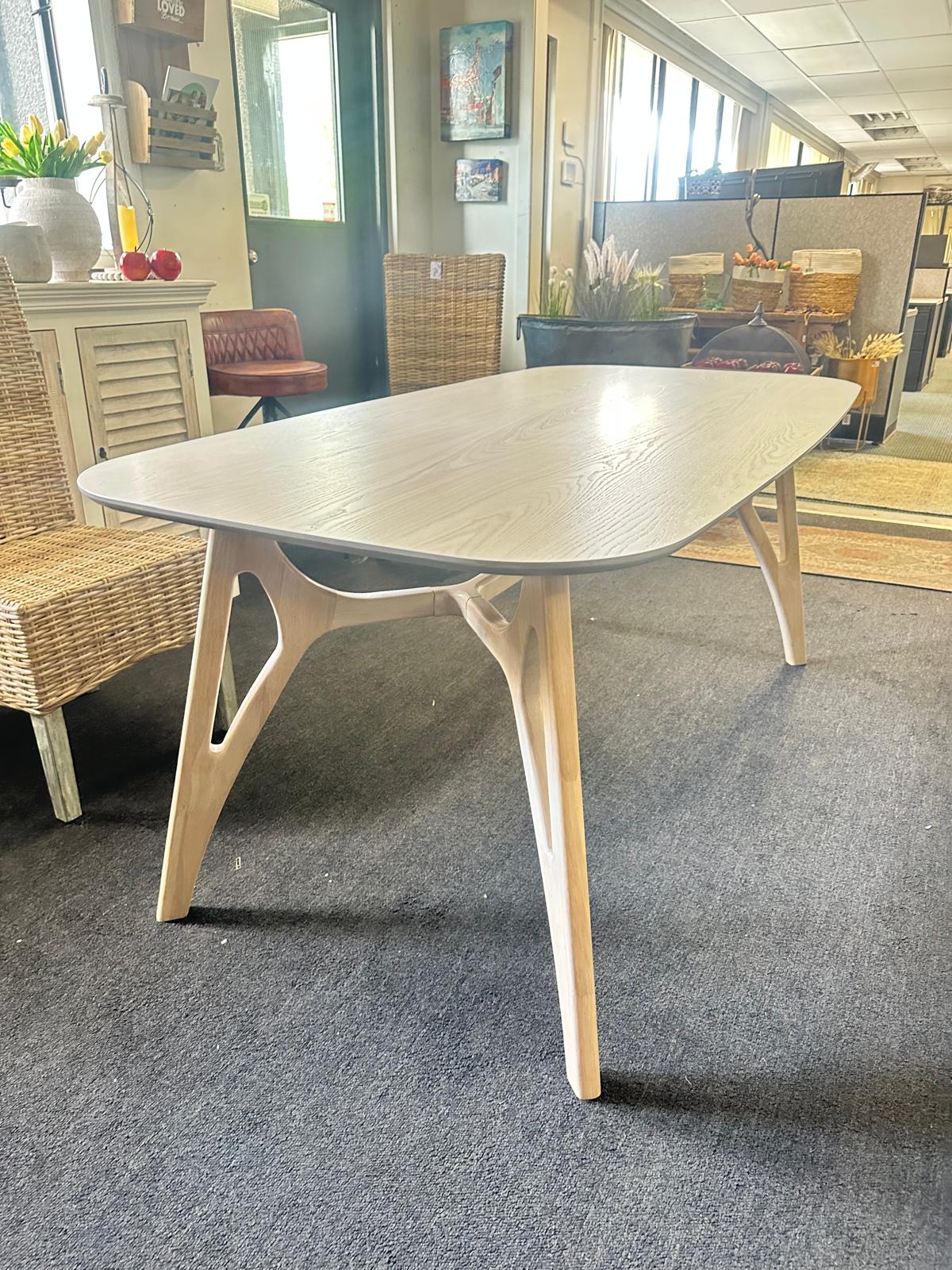 Breeze Cane Dining Table, White Oak