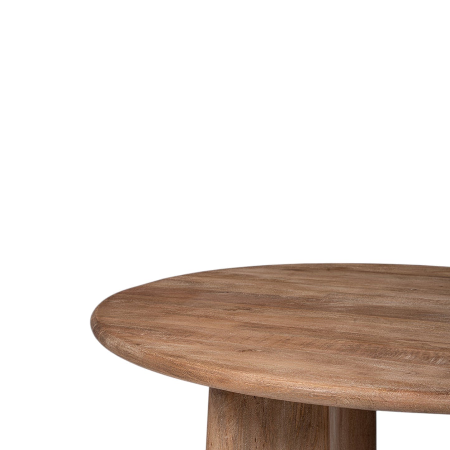 Contemporary Natural Wood Dining Table, Limewash