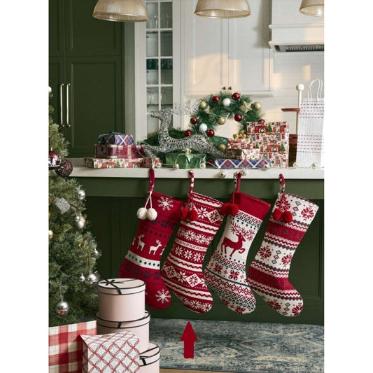Cotton Knitted Christmas Stocking (VV-5317)