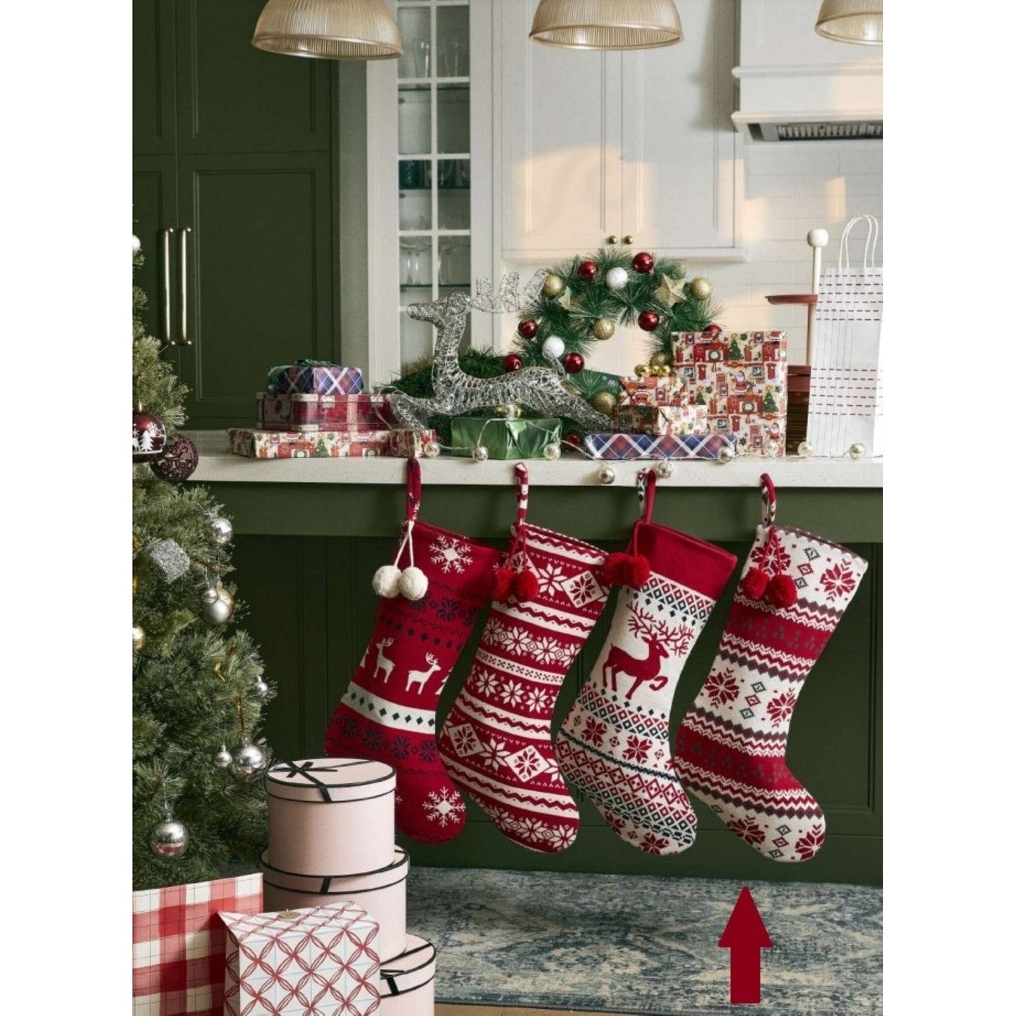 Cotton Knitted Christmas Stocking (VV-5318)