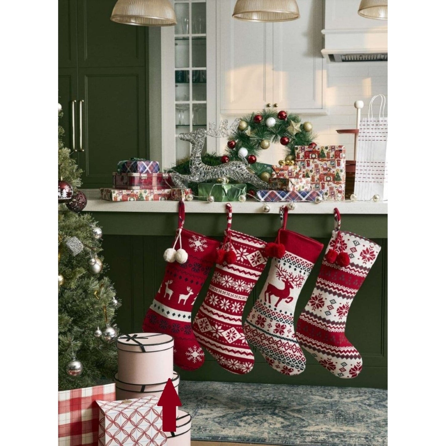 Cotton Knitted Christmas Stocking (VV-5319)