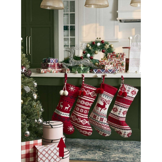 Cotton Knitted Christmas Stocking (VV-5319)