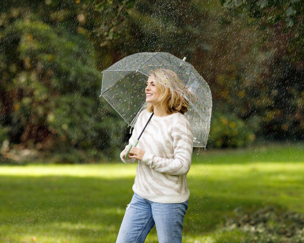Transparent Umbrella With Bee Print