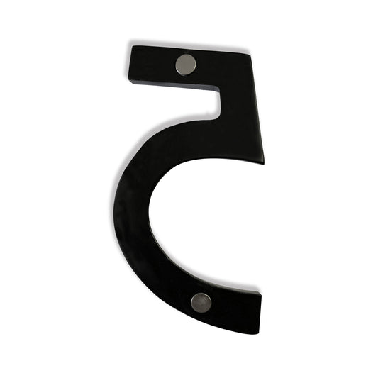 Magnetic Aluminum House Number #5, 4 in, Black