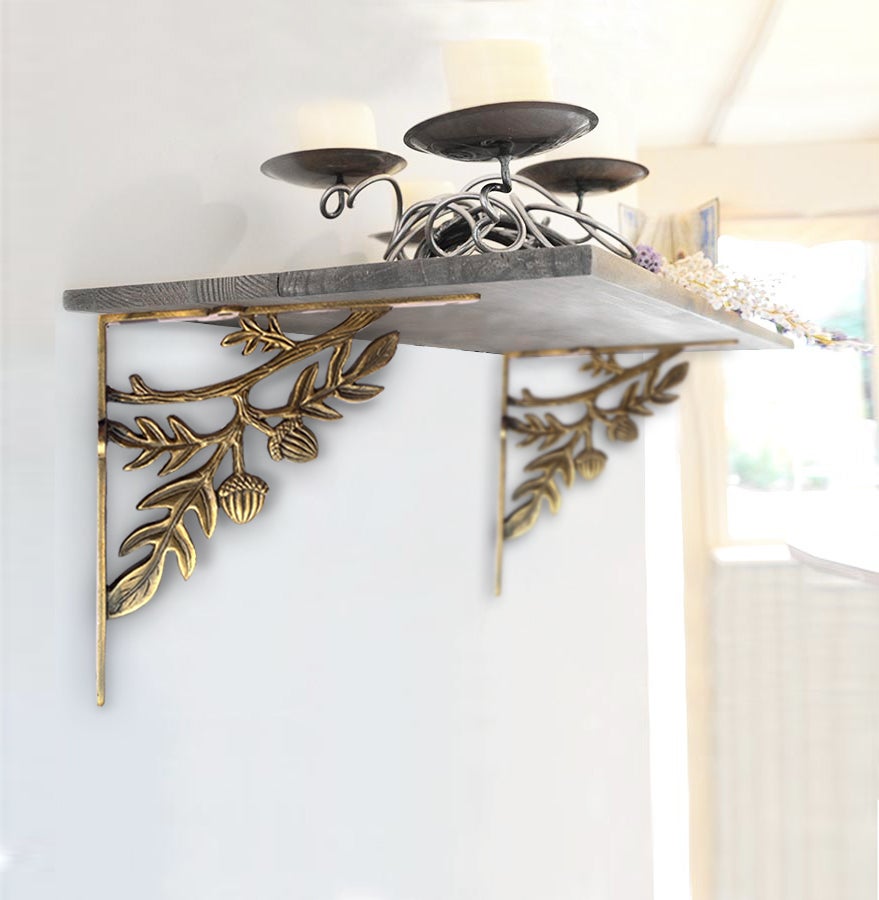 Branch & Twig Bracket, Large, Antique Gold