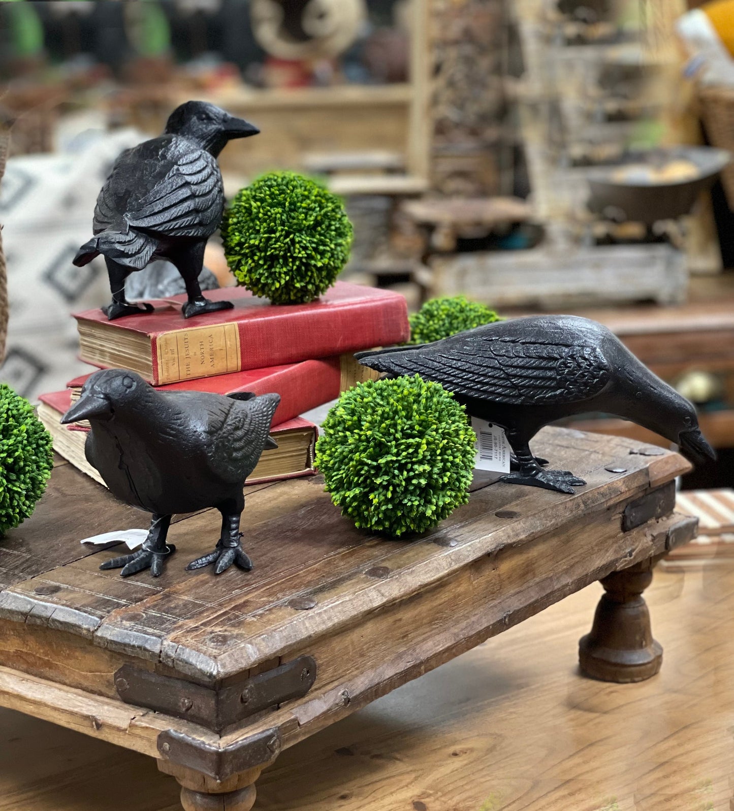 Cast Iron Crow, Head To Side, Black