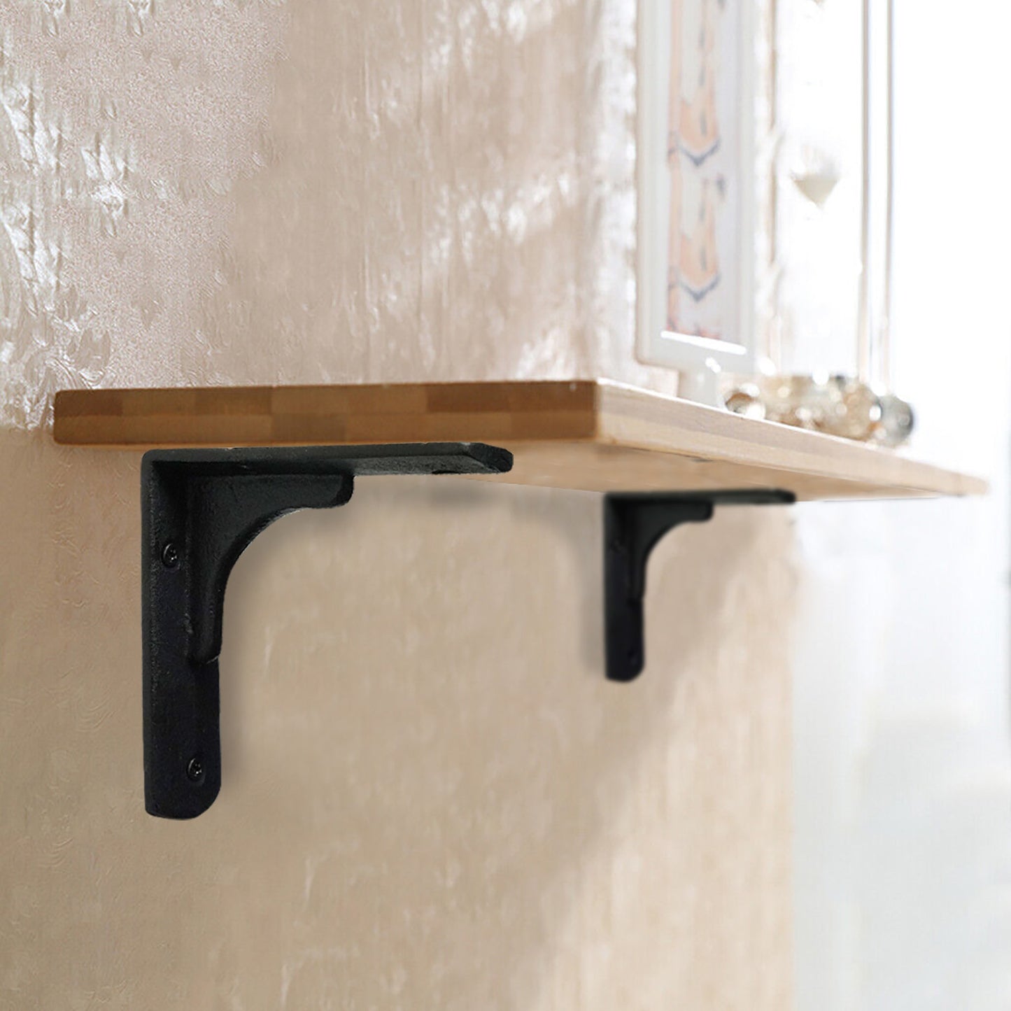 Minimal Corner Bracket, Antique Black, Medium