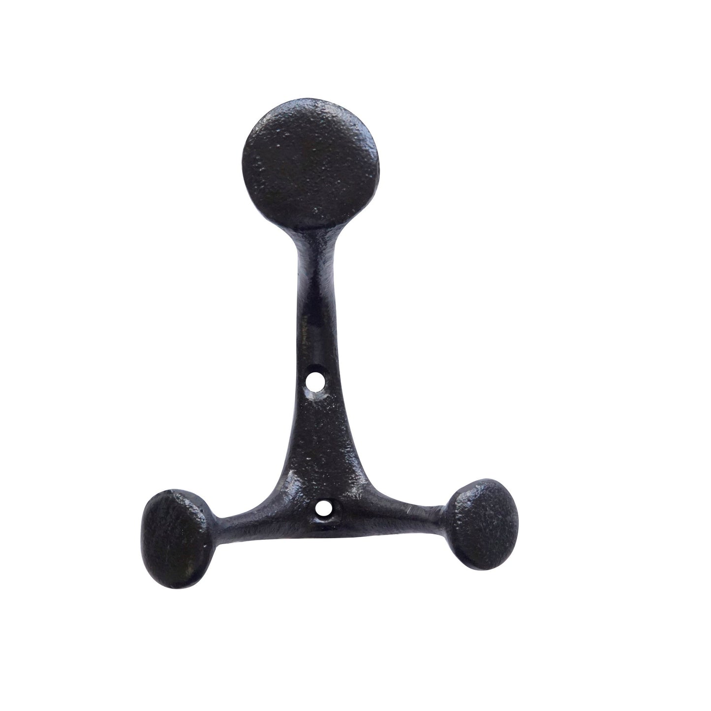 Triple Cast Iron Wall Hook, Antique Black