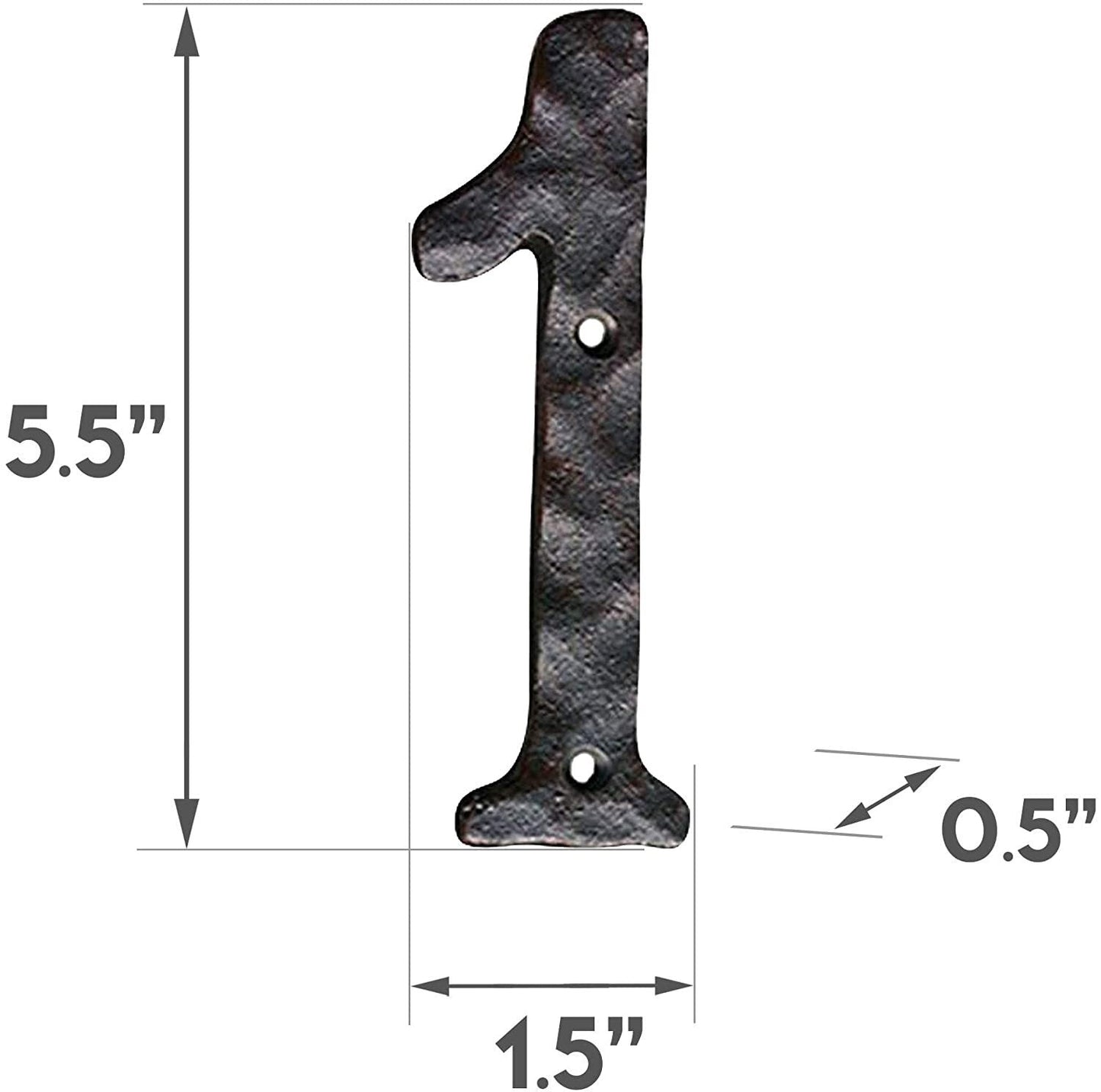 Cast iron number 1, 5.5 in (JS-RUSTICNUMBER-1)