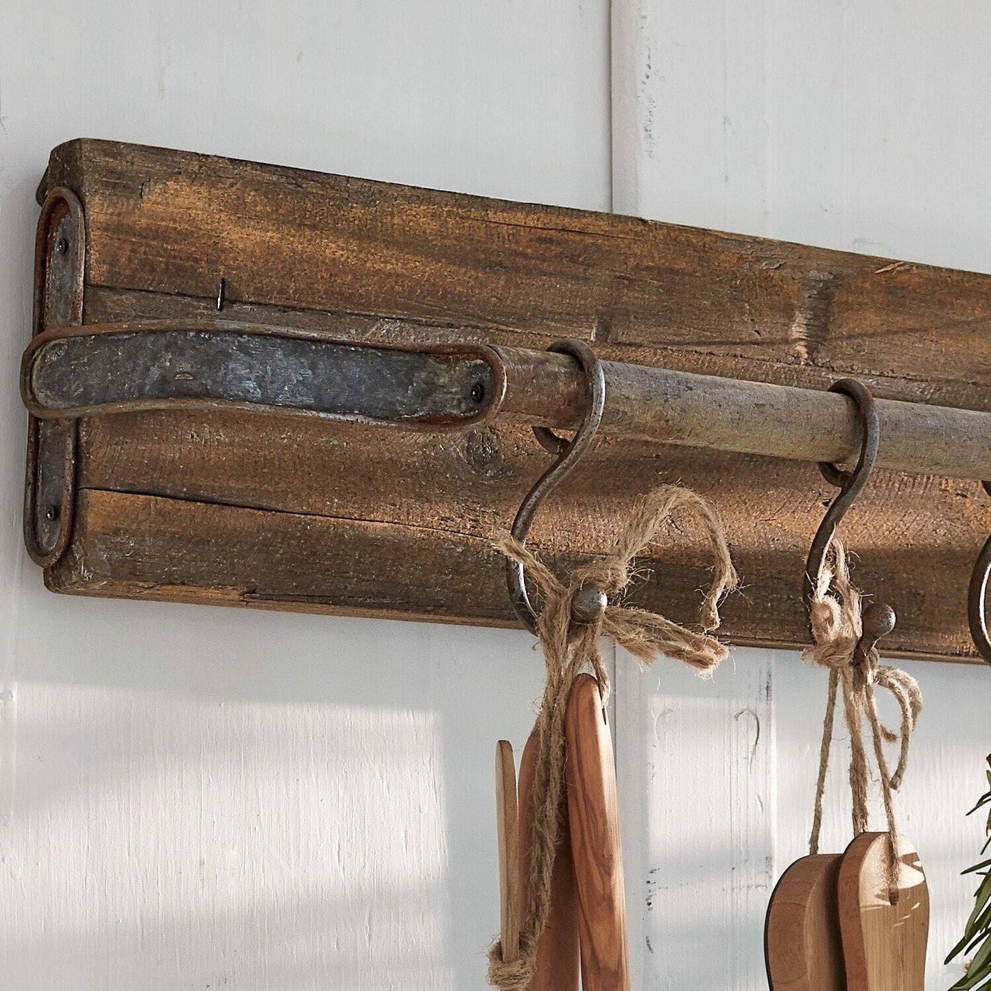 Wooden Wall Rack With Metal Hook, Temporarily Out of Stock
