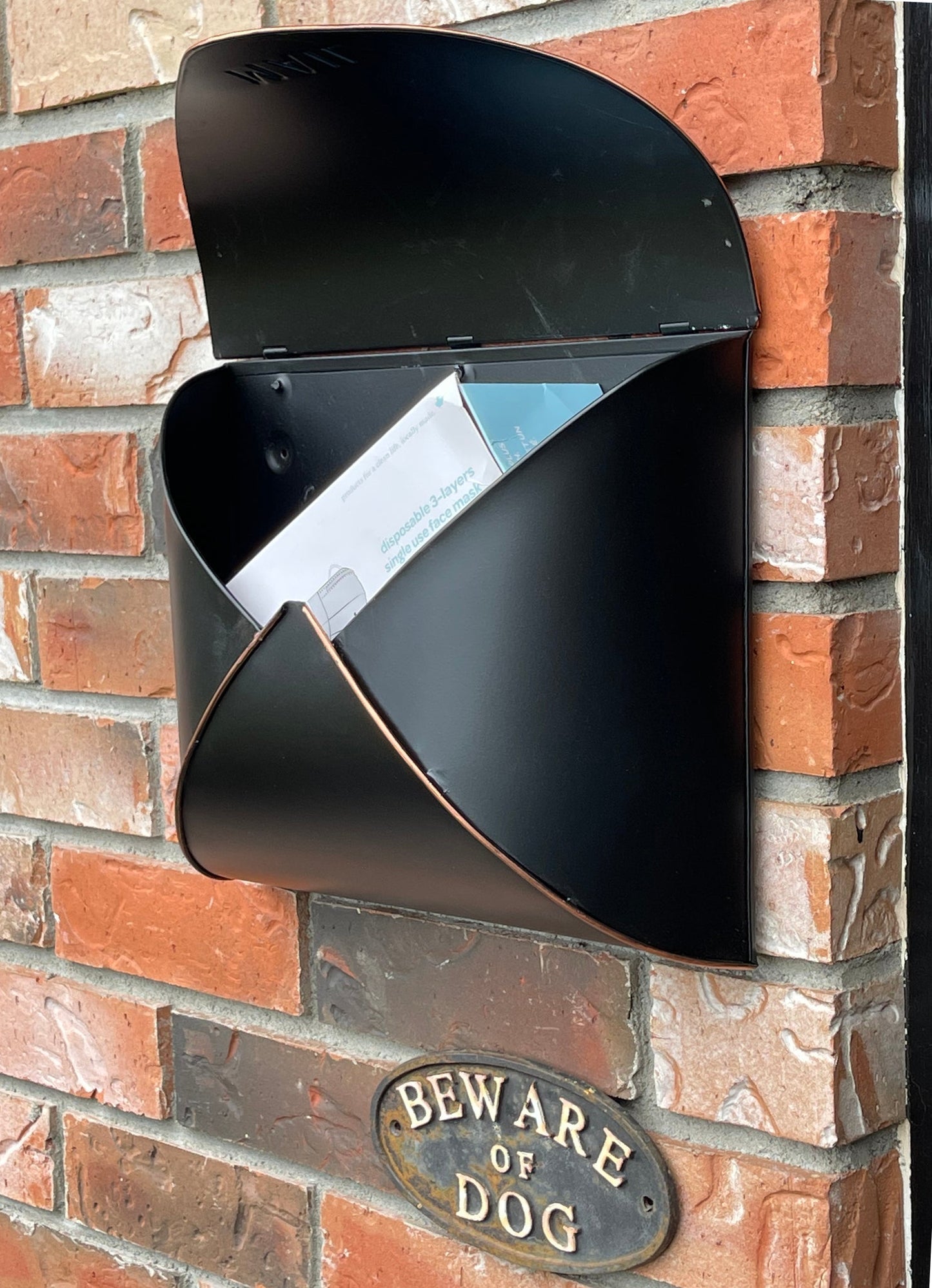 Envelope Mailbox BLK/CP, Large