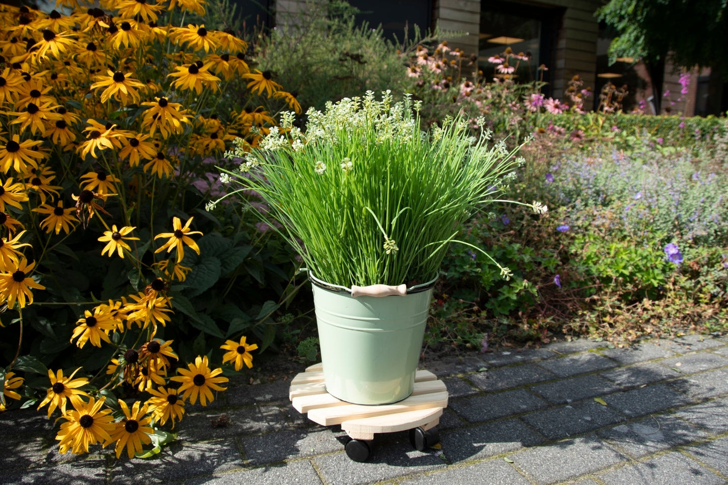 Outdoor Plant Trolley L, Natural