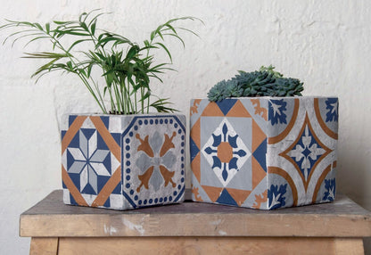 Portuguese Tile Flower Pot S