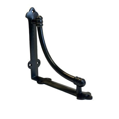 Slim Halfround Bracket, 7 inch, Black