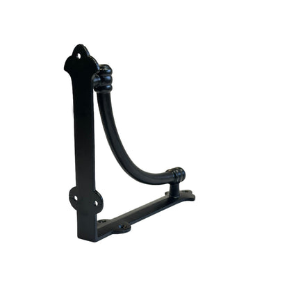 Slim Halfround Bracket, 7 inch, Black