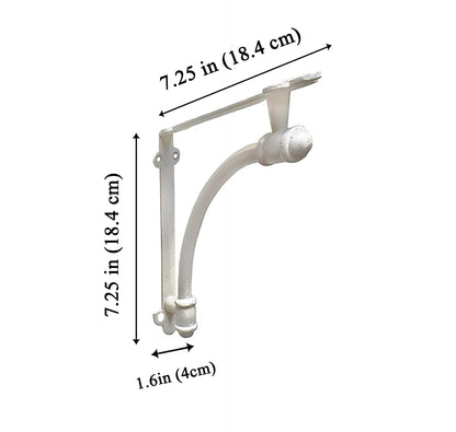 Slim Halfround Bracket, 7 inch, Antique White