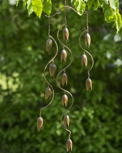 Flamed Triple Bell Spiral Wind Chime