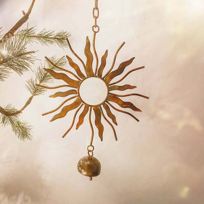 Flamed Sun W/Bells Ornament