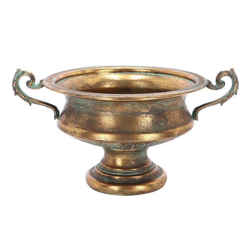 Aged Metal French Urn Height 21cm