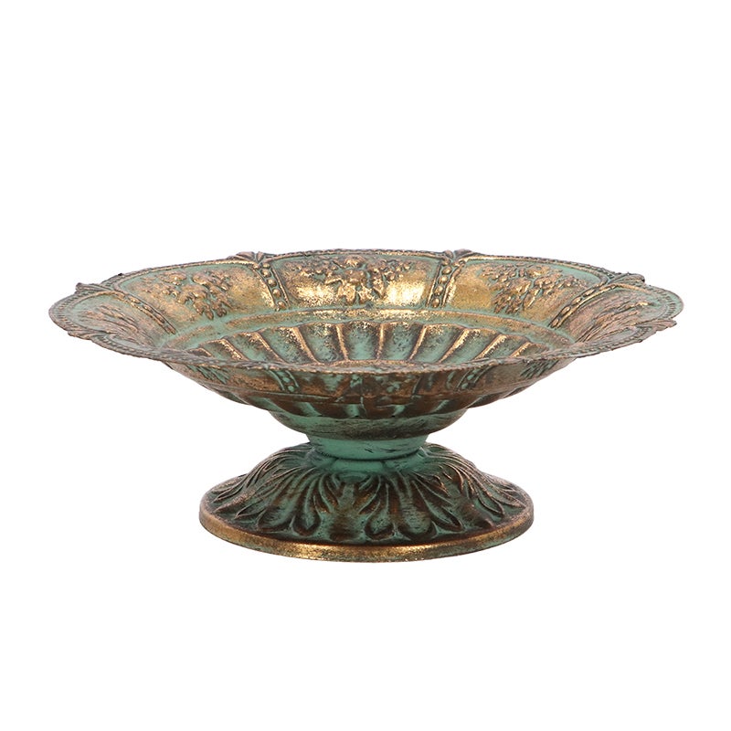 Aged Metal Bird Bath S