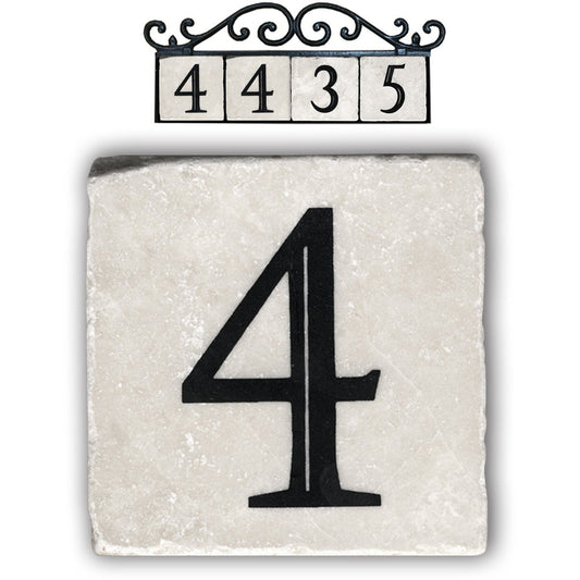 4, classic marble number tile