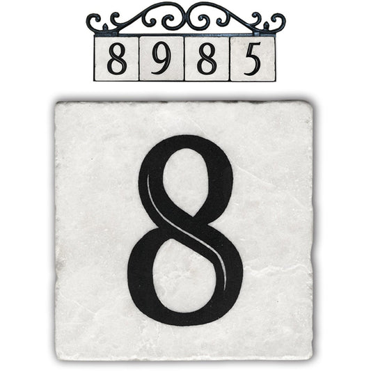 8, classic marble number tile