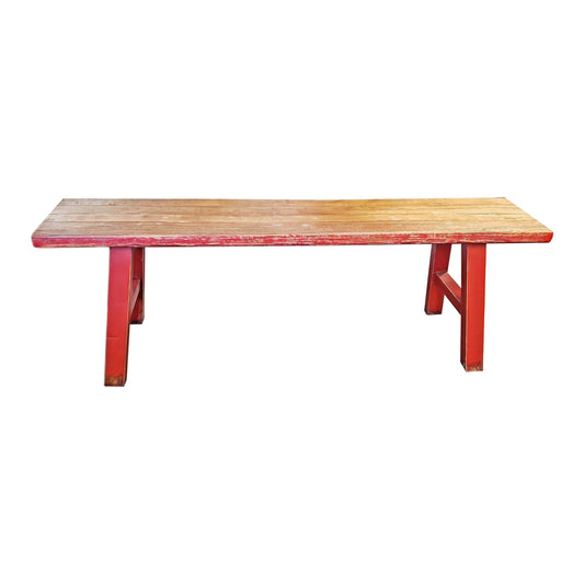 Midwich Natural 2 Tone Bench, Natural/Red