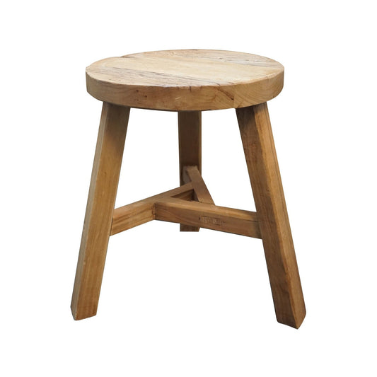 Recycled Elmwood Stool, Round