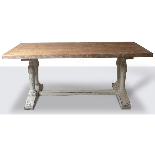 72 Inc. Recycled Pine Dining Table, Natural & Rustic White