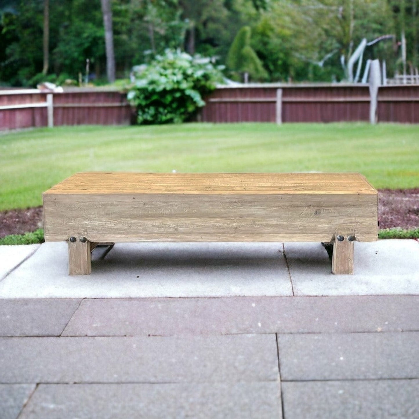 Recycled Old Pine Log Bench (BF-23005)