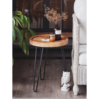 Recycled Old Elm Side Table, Tray Style Top