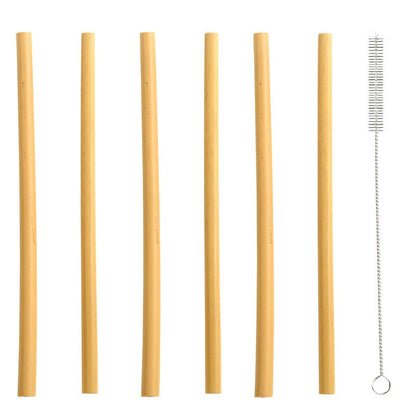 Bamboo Straws Including Cleaning Brush