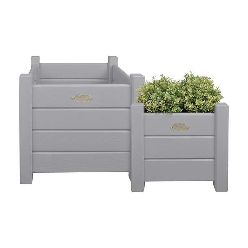 Square Planters Set of 2 Grey S/L