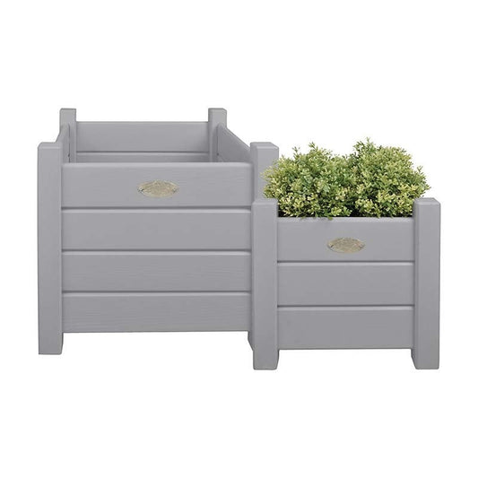 Square Planters Set of 2 Grey S/L