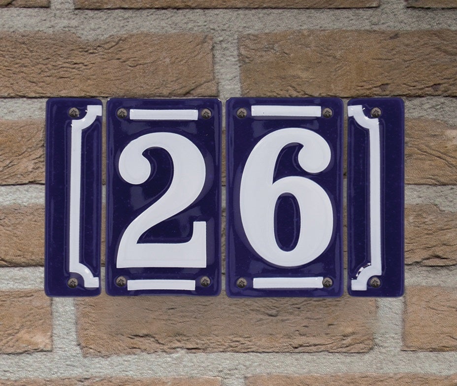 Enamel House Number Frame Set Of 2