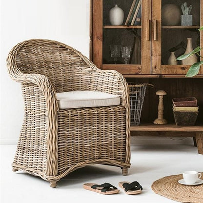 Rattan Arm Chair With Cushion