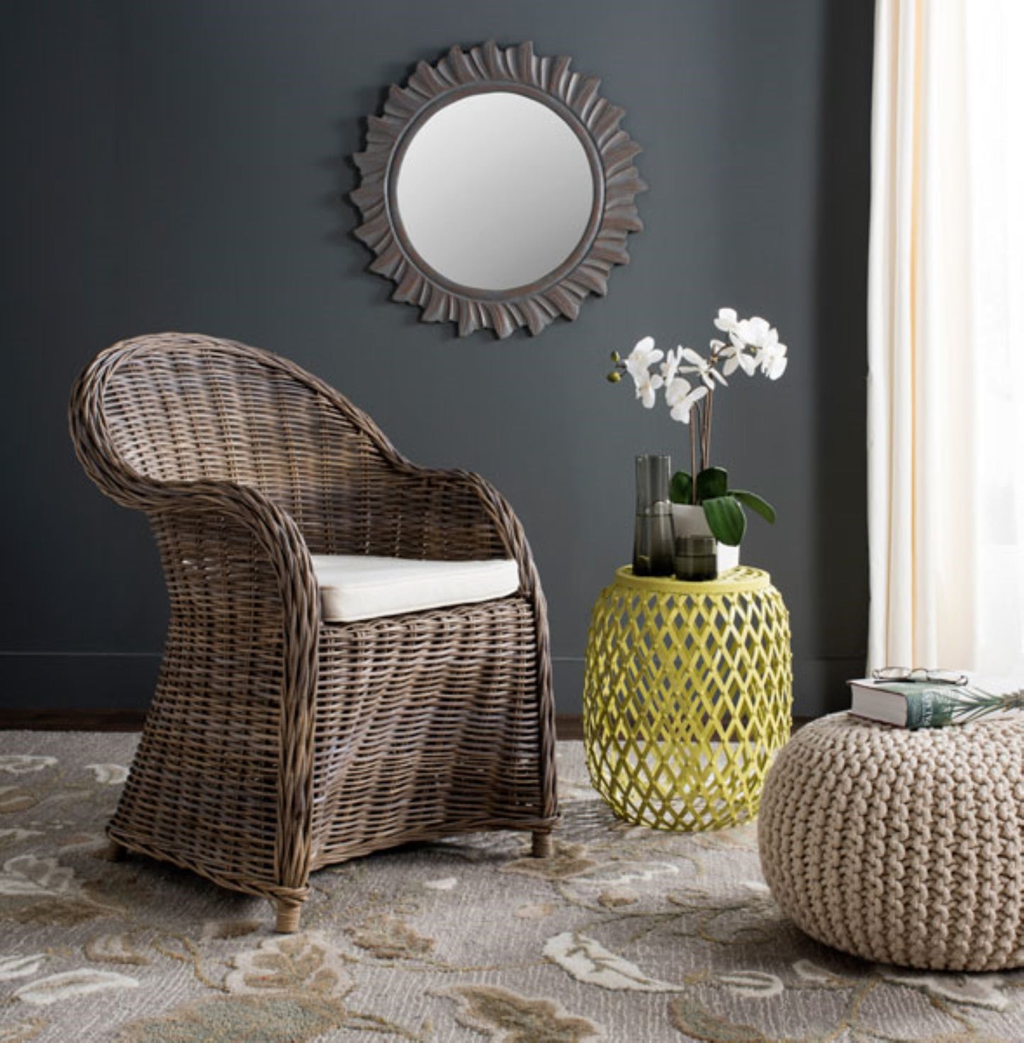 Rattan Arm Chair With Cushion