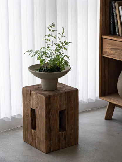 Recycled Wooden Ottoman Stool