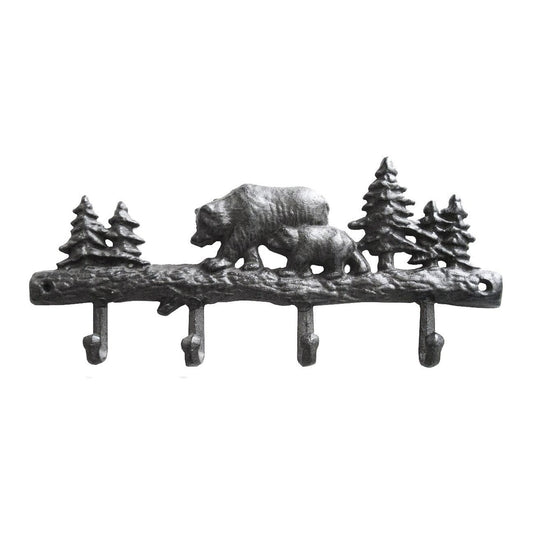 Bear 4 Hooks Rack Cast Iron