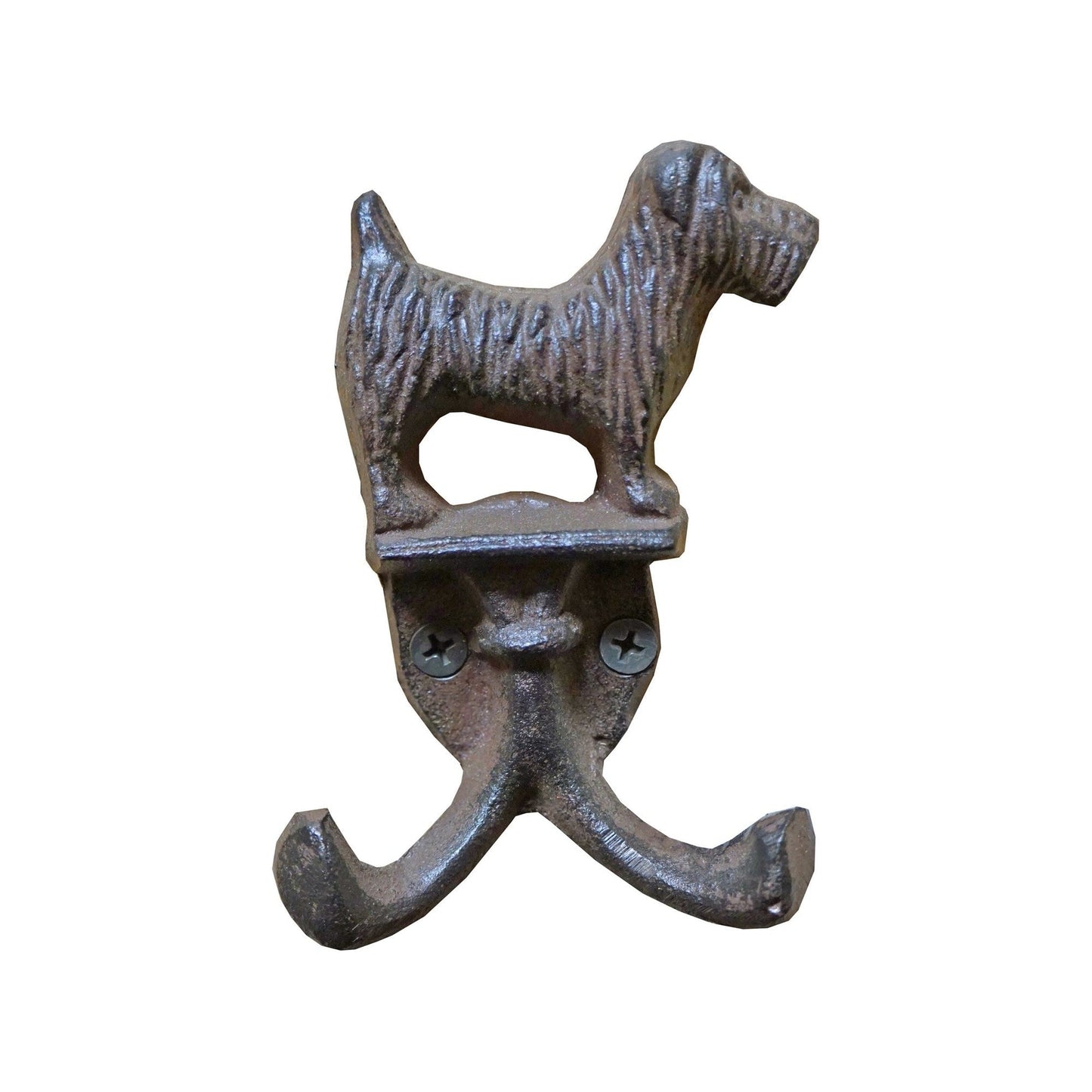 Dog Dbl Hook Brown Cast Iron