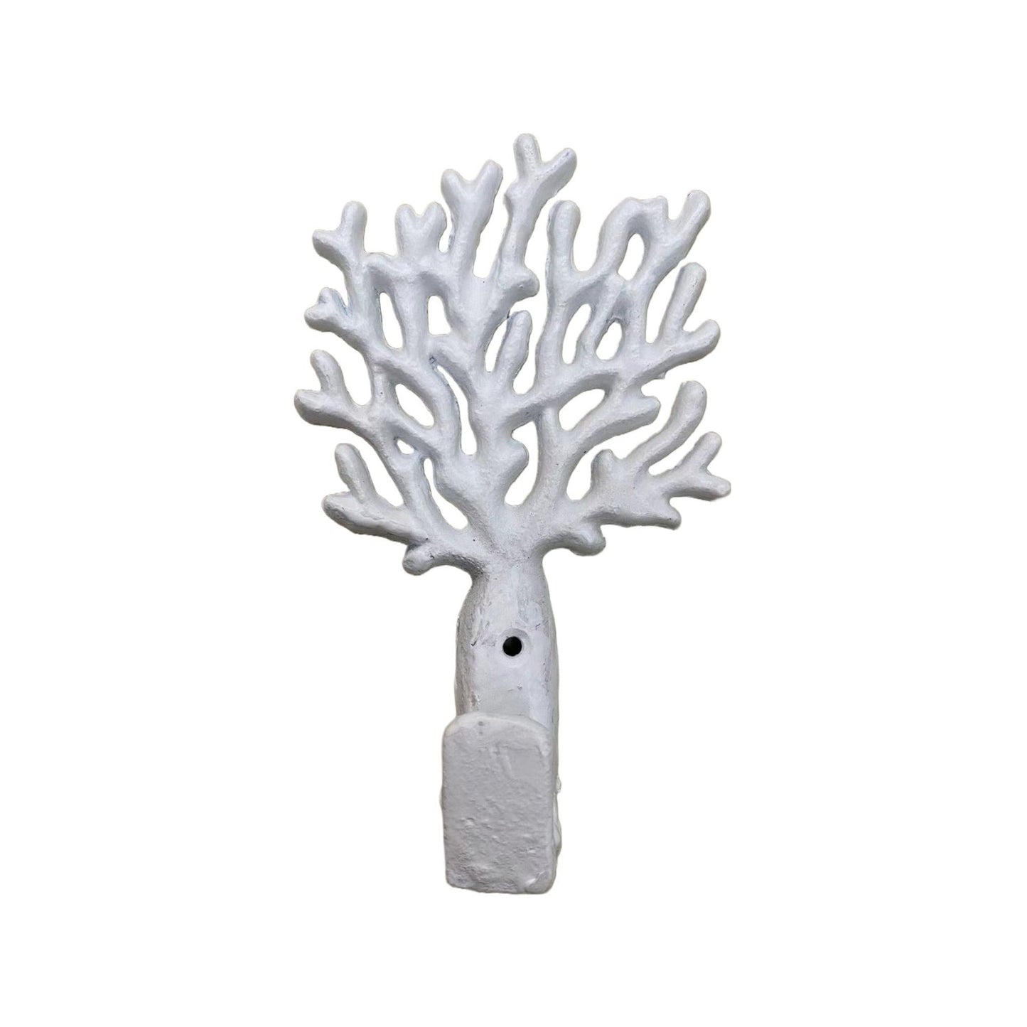 Distressed Coral Hook, Antique White