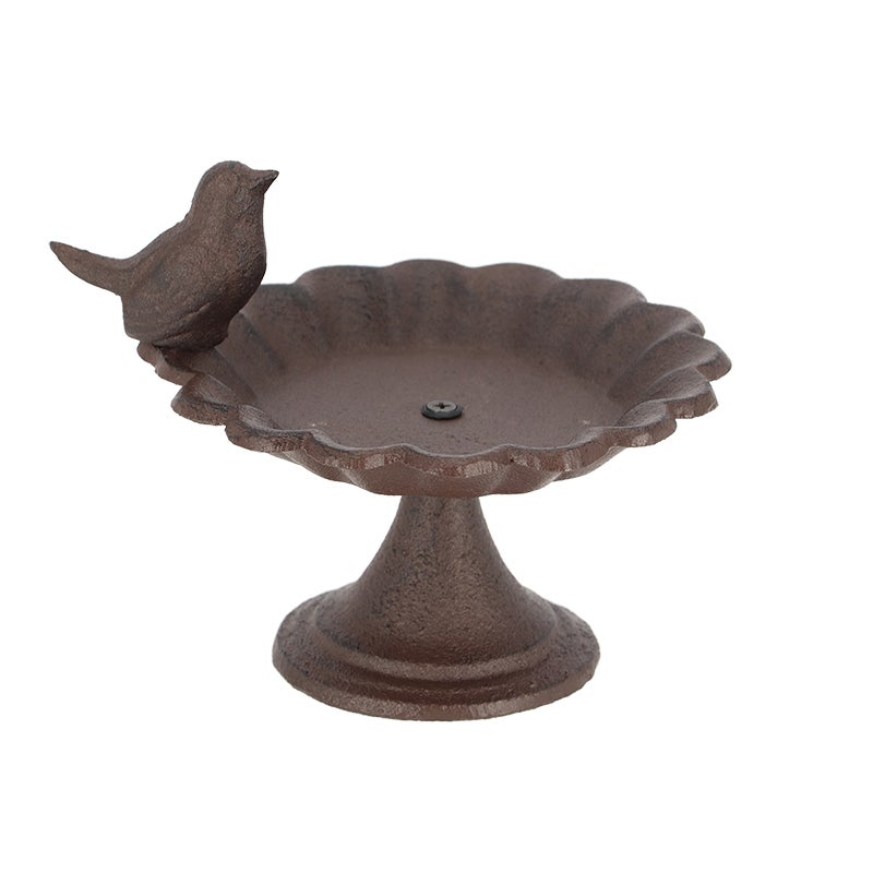 Birdbath On Foot Cast Iron 1 Bird
